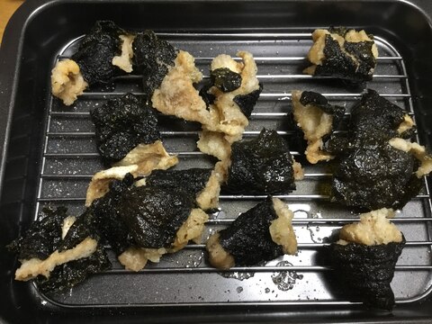 鶏皮の磯辺揚げ